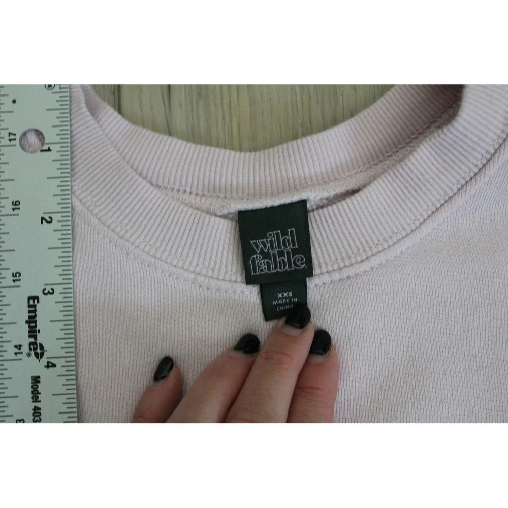 Wild Fable Pink Le Mont Blanc Ski Graphic Crewneck Sweatshirt XXS Chamonix Retro - Picture 4 of 8
